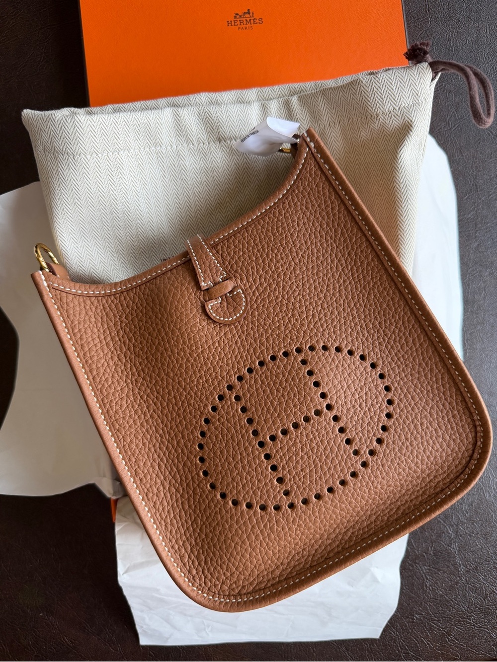 NWT🧡Hermes🧡Mini Evelyne II TPM 16 Gold/Gold (2026 Stamp) - Picture 2 of 10